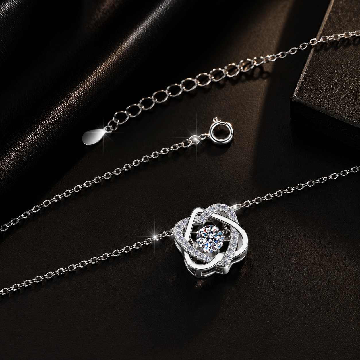 "Herzlicht" – 0,5 ct Moissanit-Halskette aus 925 Silber mit GRA-Zertifikat