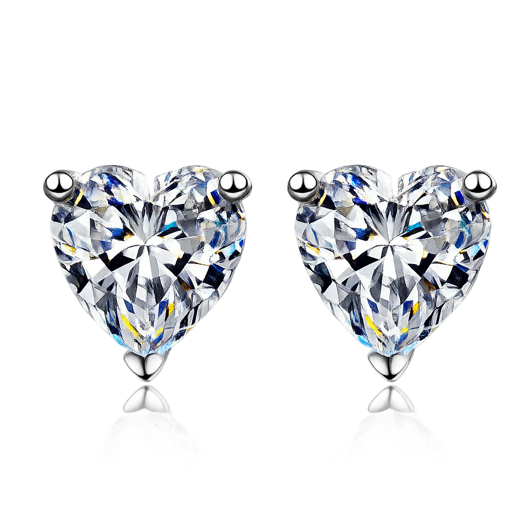 Éclat Heart Moissanite Ohrringe