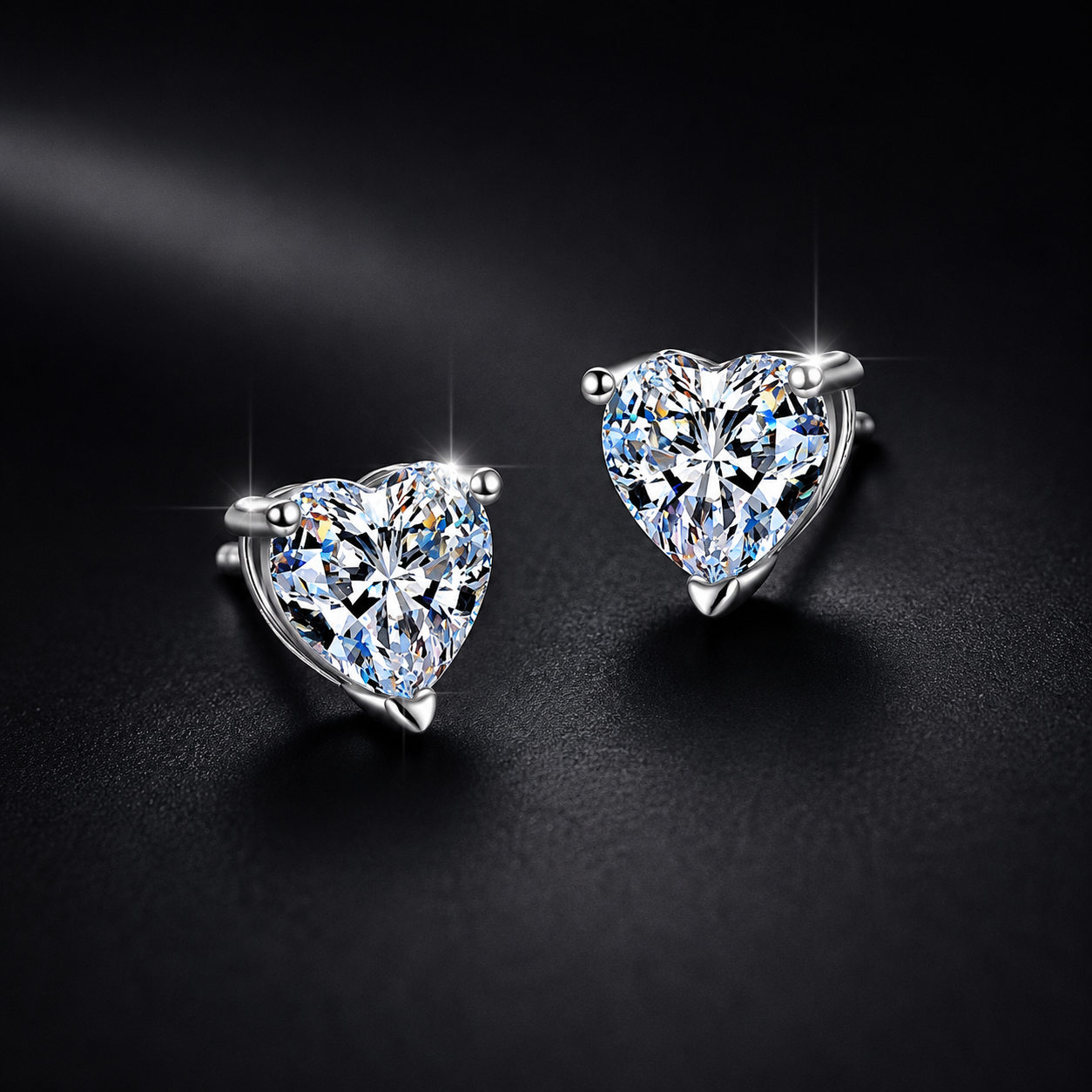 Éclat Heart Moissanite Ohrringe