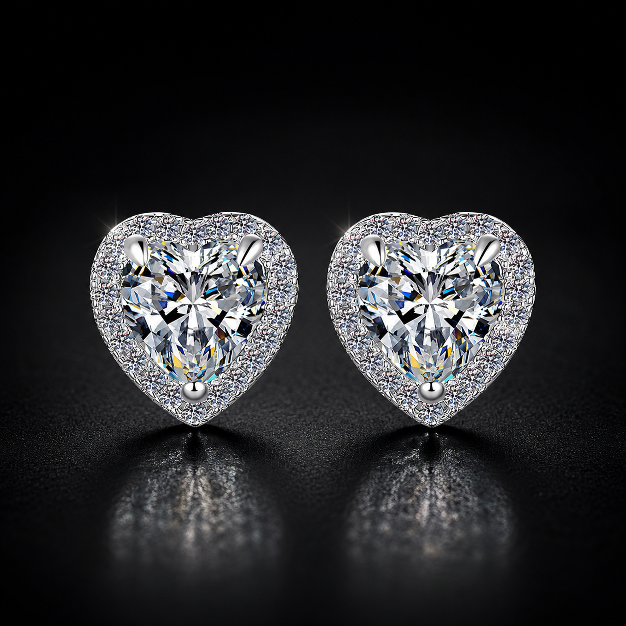 Évielle Herz-Ohrstecker Moissanite