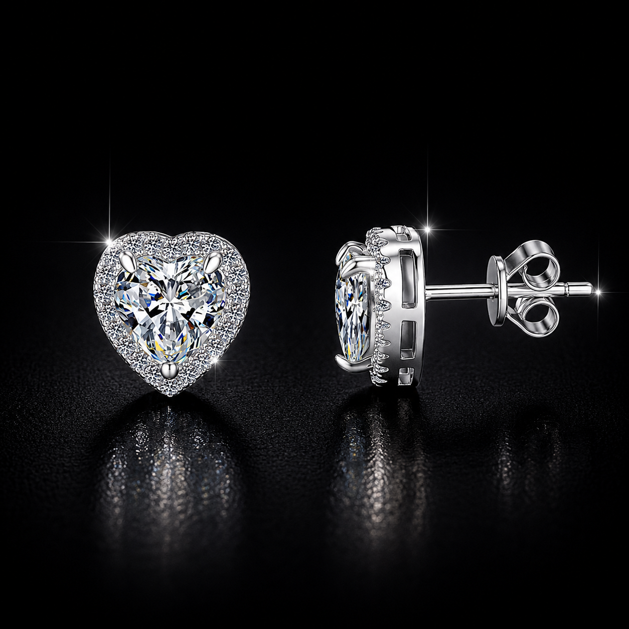 Évielle Herz-Ohrstecker Moissanite