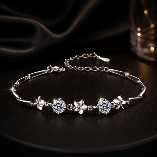 Lunaria Blumen Armband – 925 Sterling Silber