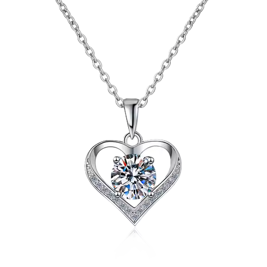 "Herzgeflüster" Moissanit-Kette in Herzform – Echtes Edelstein-Zertifikat inkl.