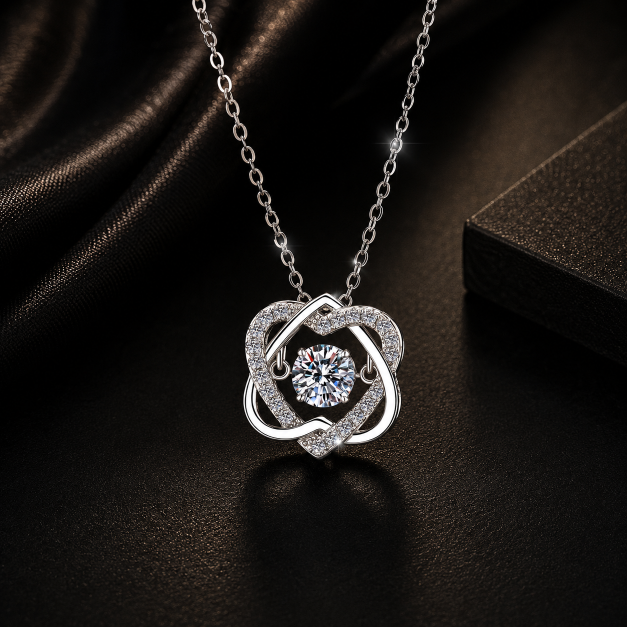 "Herzlicht" – 0,5 ct Moissanit-Halskette aus 925 Silber mit GRA-Zertifikat