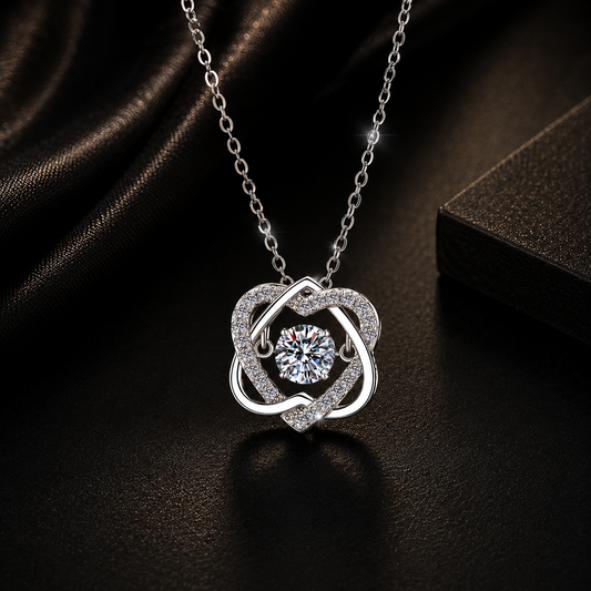 "Herzlicht" – 0,5 ct Moissanit-Halskette aus 925 Silber mit GRA-Zertifikat